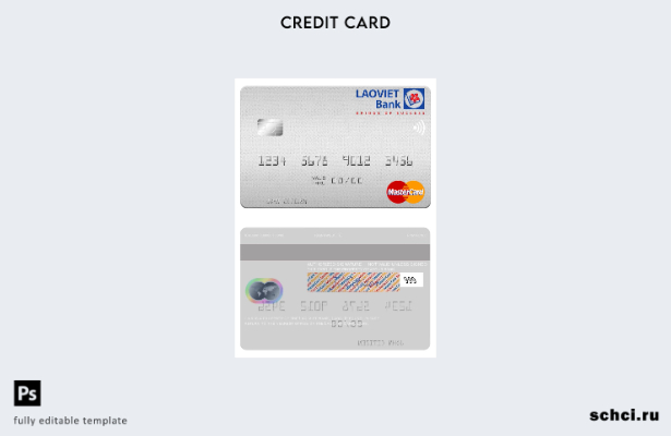 цифровая загрузка шаблона карты Mastercard Laos Lao Viet Bank